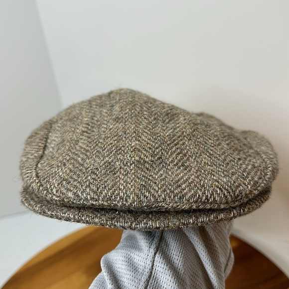 Vintage 100% Scottish Wool Harris Tweed Peaked Cap Country Gentleman - Picture 3 of 12